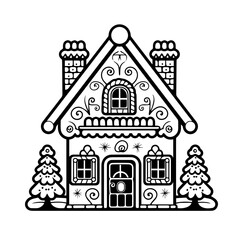 Delightful Gingerbread House Christmas Vector