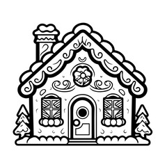 Delightful Gingerbread House Christmas Vector