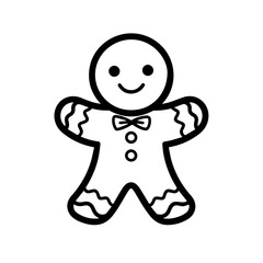 Cheerful Gingerbread Man Christmas Vector