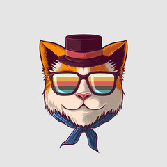 Cut Cat Vector Illustration