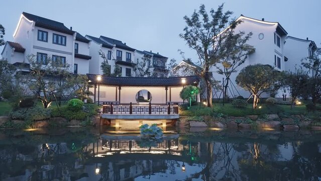 water in garden and china archiecture