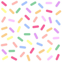 Seamless background. Pink donut glaze or ice cream top with many decorative sprinkles.