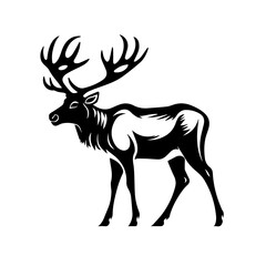 Graceful Reindeer in Winter Landscape Vector