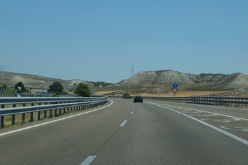 On the road of the north of Spain. Zaragoza, July 11, 2022.