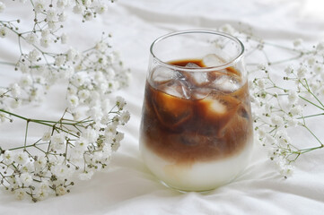 glass of tasty iced coffee
