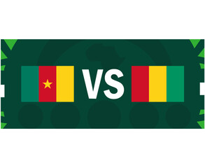 Cameroon And Guinea African Flags Nations 2023 Group C Teams Countries African Football Symbol Logo Design Vector Illustration