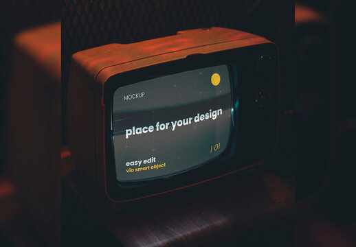 Television Screen Mockup with Glitch