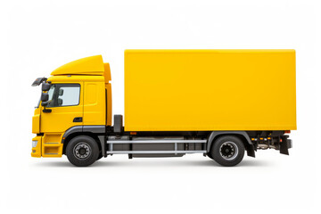 Vivid Panoramic View of Yellow Truck