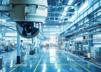 CCTV security safety camera provides surveillance, privacy and protection to business warehouse