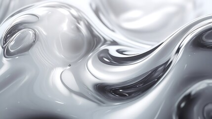 Liquidy blob abstract with smooth abstract gradient in one color. Metal waves background