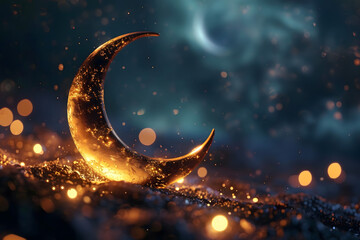 ramadan Kareem, Ramadan crescent moon, Eid Mubarak Islamic festival social media banner and Eid Mubarak Post Template, islam	 - obrazy, fototapety, plakaty