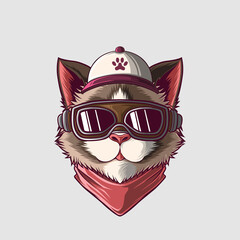 Cut Cat Vector Illustration