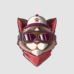 Cut Cat Vector Illustration
