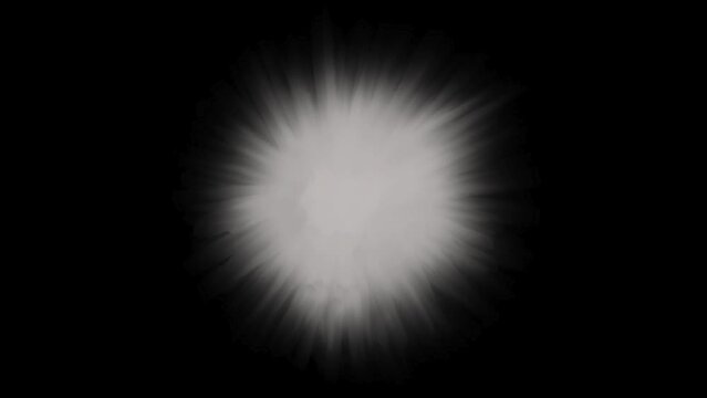Abstract round light flicker over black background. Round light circle smoke Animation on black background.
