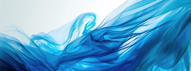 Abstract Silk Waves in Shades of Blue - Elegant Textile Background