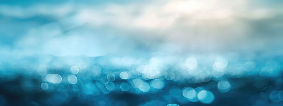 Ethereal Blue Bokeh Background with Soft Sunlight