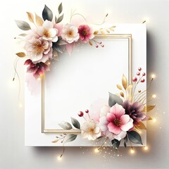 Celebrate with Style: Pink & Gold Floral Frame