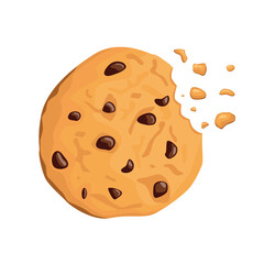 Vector drawing of cookies with chocolate on a white background