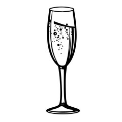 Elegant Champagne Glass Celebration Vector