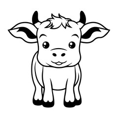 Obraz na płótnie Canvas Adorable Cow Cartoon Vector Illustration
