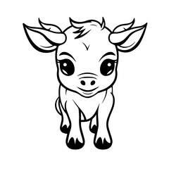 Adorable Cow Cartoon Vector Illustration