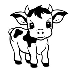 Adorable Cow Cartoon Vector Illustration