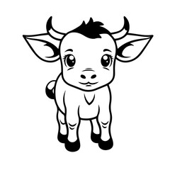 Adorable Cow Cartoon Vector Illustration