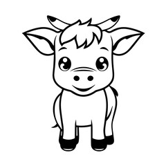Adorable Cow Cartoon Vector Illustration