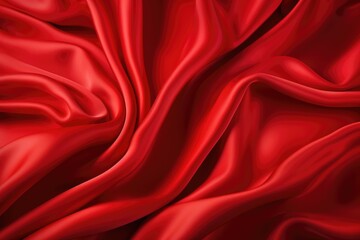 Obraz premium Red fabric colored silk satin background. Generative AI