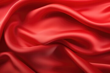 Obraz premium Red fabric colored silk satin background. Generative AI