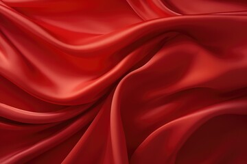Obraz premium Red fabric colored silk satin background. Generative AI