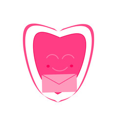 illustration of a heart-shaped icon with a letter shape below