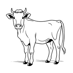 Elegant Cow Silhouette Vector Design