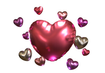 Some Heartshaped balloons with transparent background