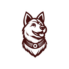  vector hand drawn dog logo illustration template