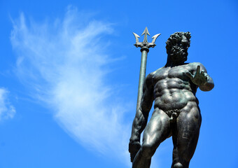  The Fountain of Neptune (Italian: Fontana di Nettuno) is a monumental civic fountain located in the eponymous square, Piazza del Nettuno, next to Piazza Maggiore. Bologna Italy © Daniel Meunier