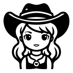 Stylish Cowgirl in Western Attire Vector