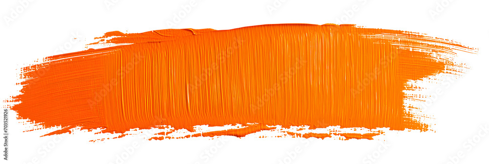 Canvas Prints orange stroke of paint texture isolated on transparent background