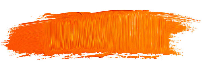 Orange stroke of paint texture isolated on transparent background - obrazy, fototapety, plakaty