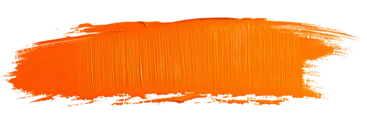 Foto op Canvas Orange stroke of paint texture isolated on transparent background © Prasanth