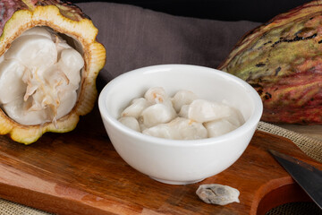 Brazilian cocoa fruit. Selective focus.