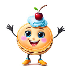 mascot character pancake on white background