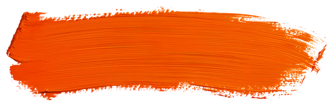 Orange stroke of paint texture isolated on transparent background - Powered by Adobe