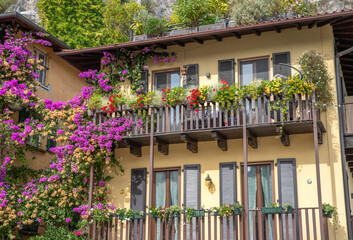 Fototapeta na wymiar Building and architecture of the old town in Limone sul Garda Italy