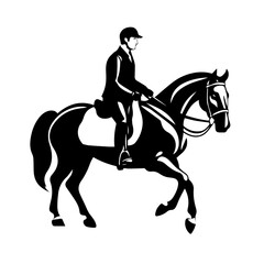 Equestrian Horse Rider Sporting Vector Art