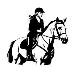 Equestrian Horse Rider Sporting Vector Art