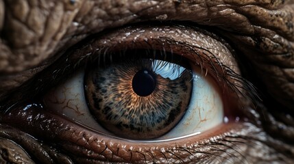 Eye of a rhino, close-up, pupil - obrazy, fototapety, plakaty