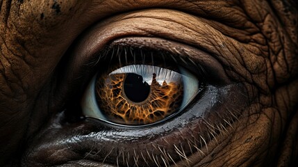 Eye of a rhino, close-up, pupil