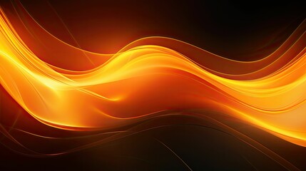 Orange and yellow neon fluid, glowing futuristic abstract background, swirl, line, boxes, data transfer or equalizer, wallpaper