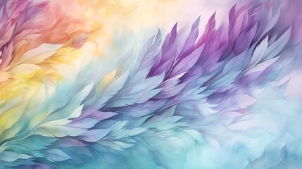 Fototapeta na wymiar Watercolor abstract colorful background. Flying feathers effect. Watercolor paper textured illustration for grunge design, vintage card, templates, retro cards, banners.